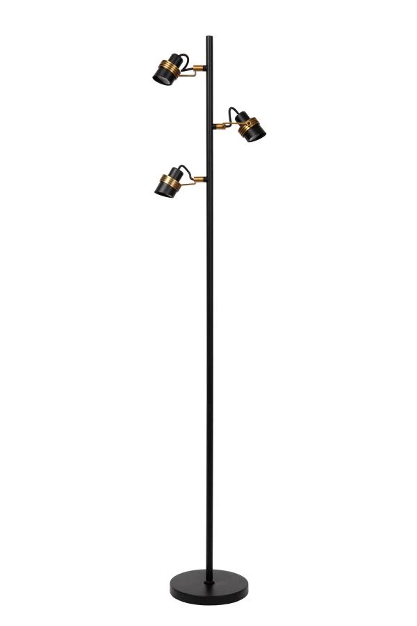 Lucide TUNDRAN - Vloerlamp - 3xGU10 - Zwart - uit